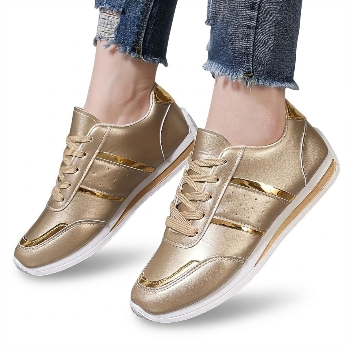 Women's Metallic Shimmer Trainers Corvine