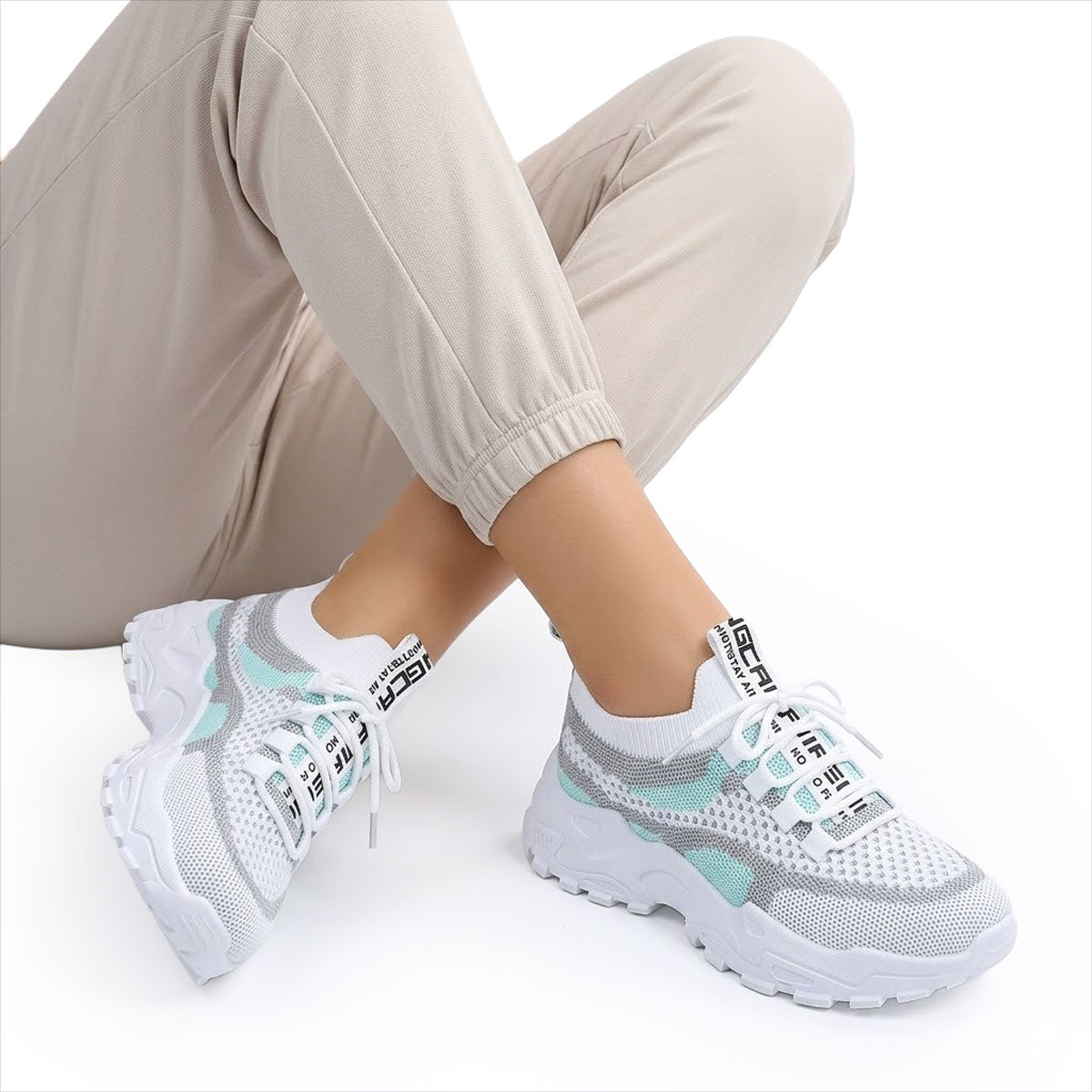 Women's Breathable Chunky Mesh Trainers Corvine