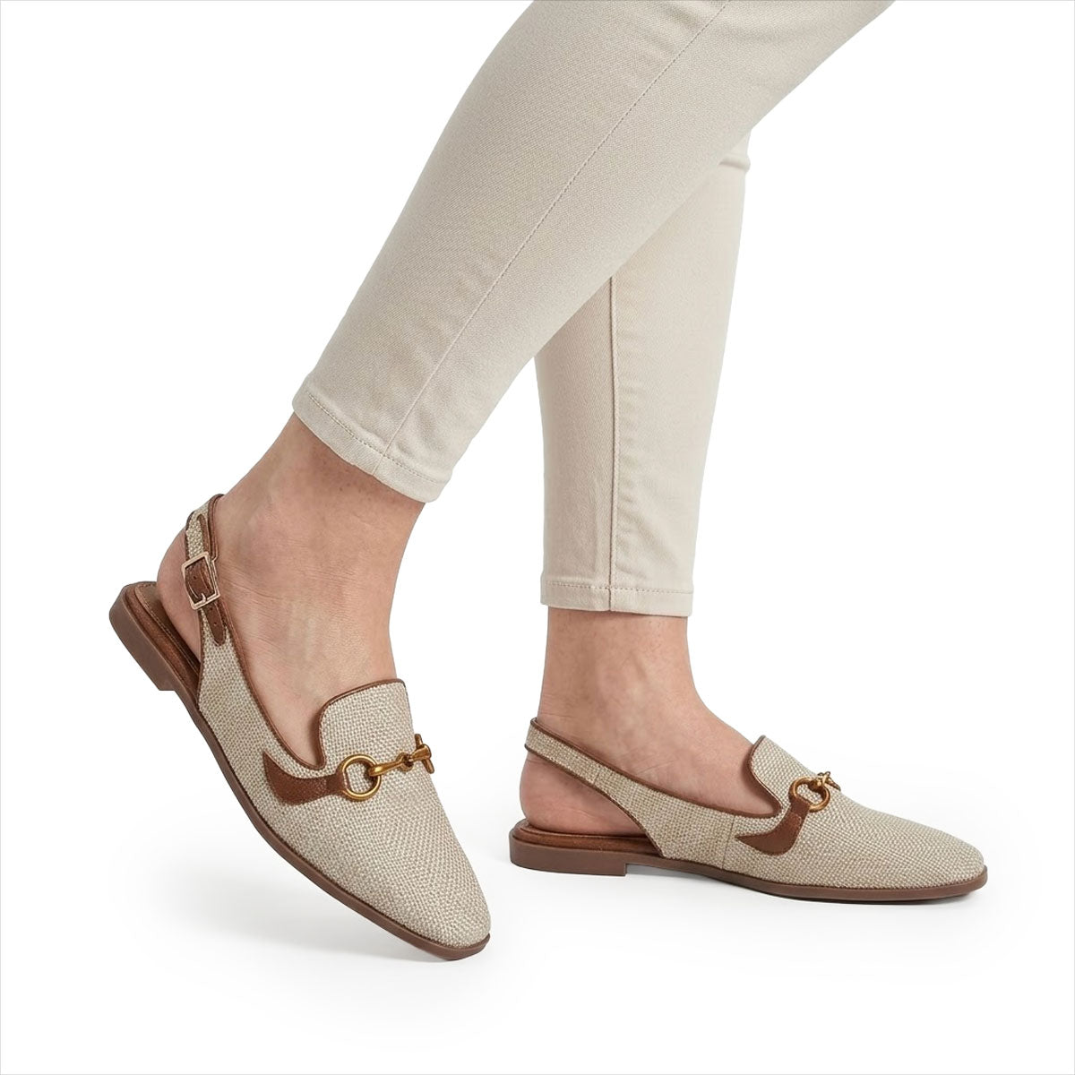 Women's Textured Slingback Horsebit Loafers Corvine