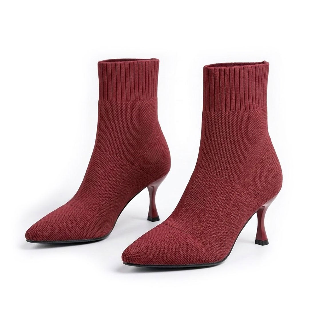 Women's Pointed-Toe Stretch Knit Sock Boots Corvine