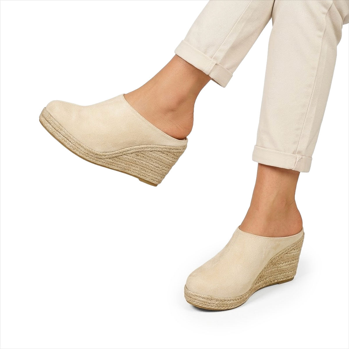 Women's Closed-Toe Espadrille Wedge Mules Corvine