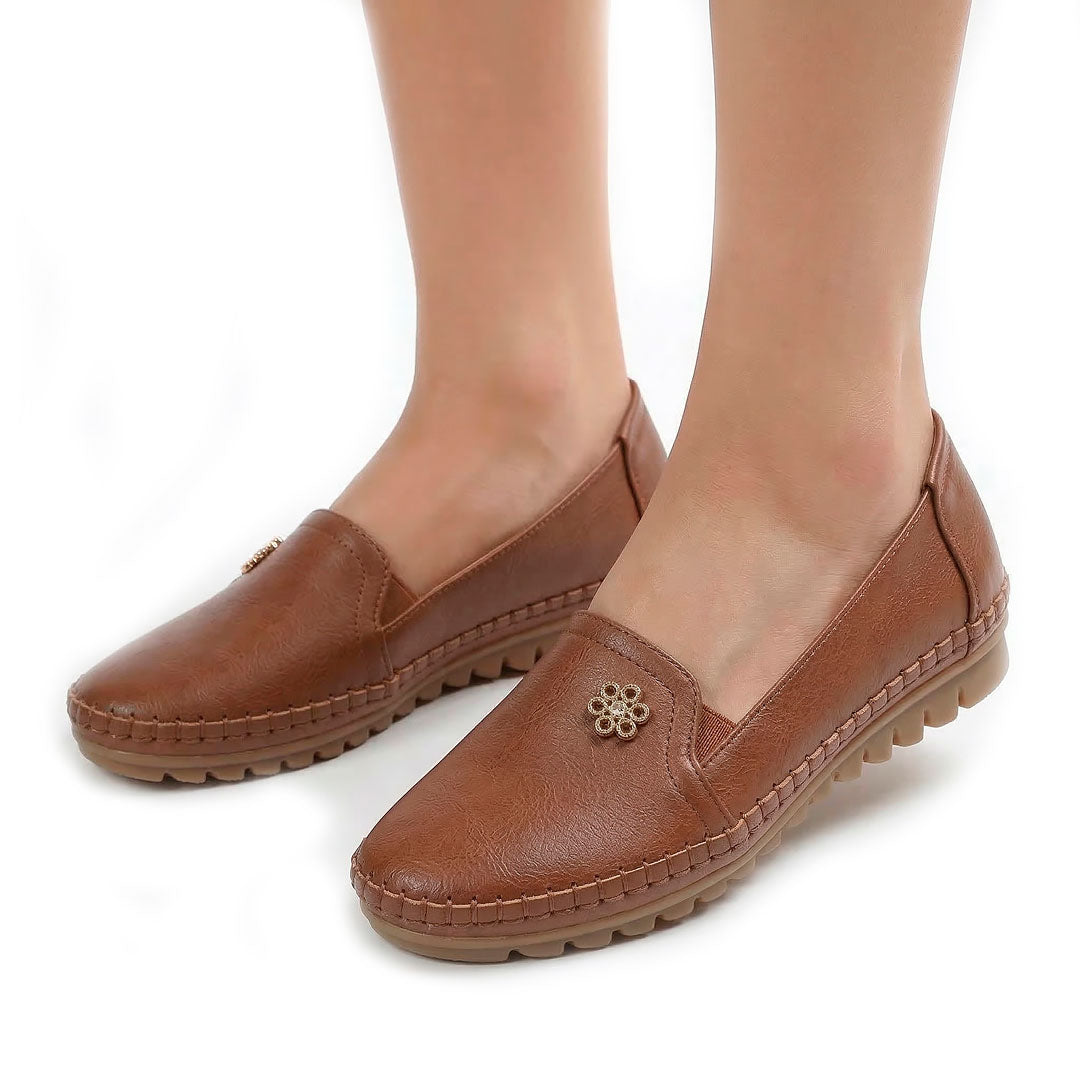 Women's Stitch-Trim Floral Loafers Corvine