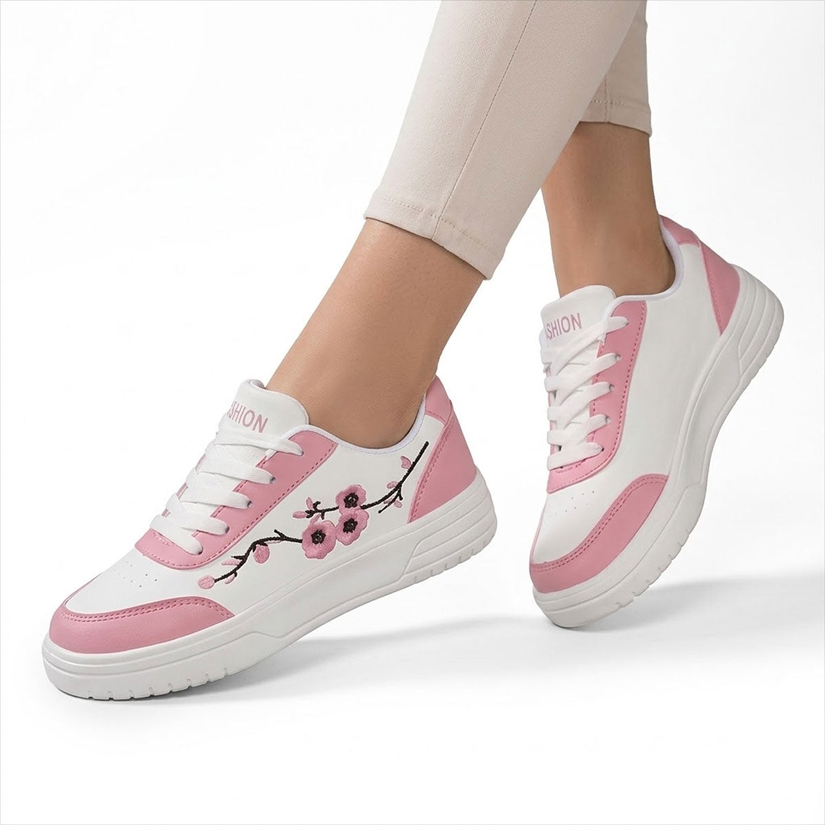 Women's Floral Embroidered Fashion Trainers Corvine