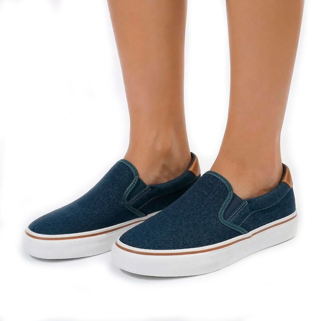 Women's Platform Canvas Slip-On Trainers Corvine