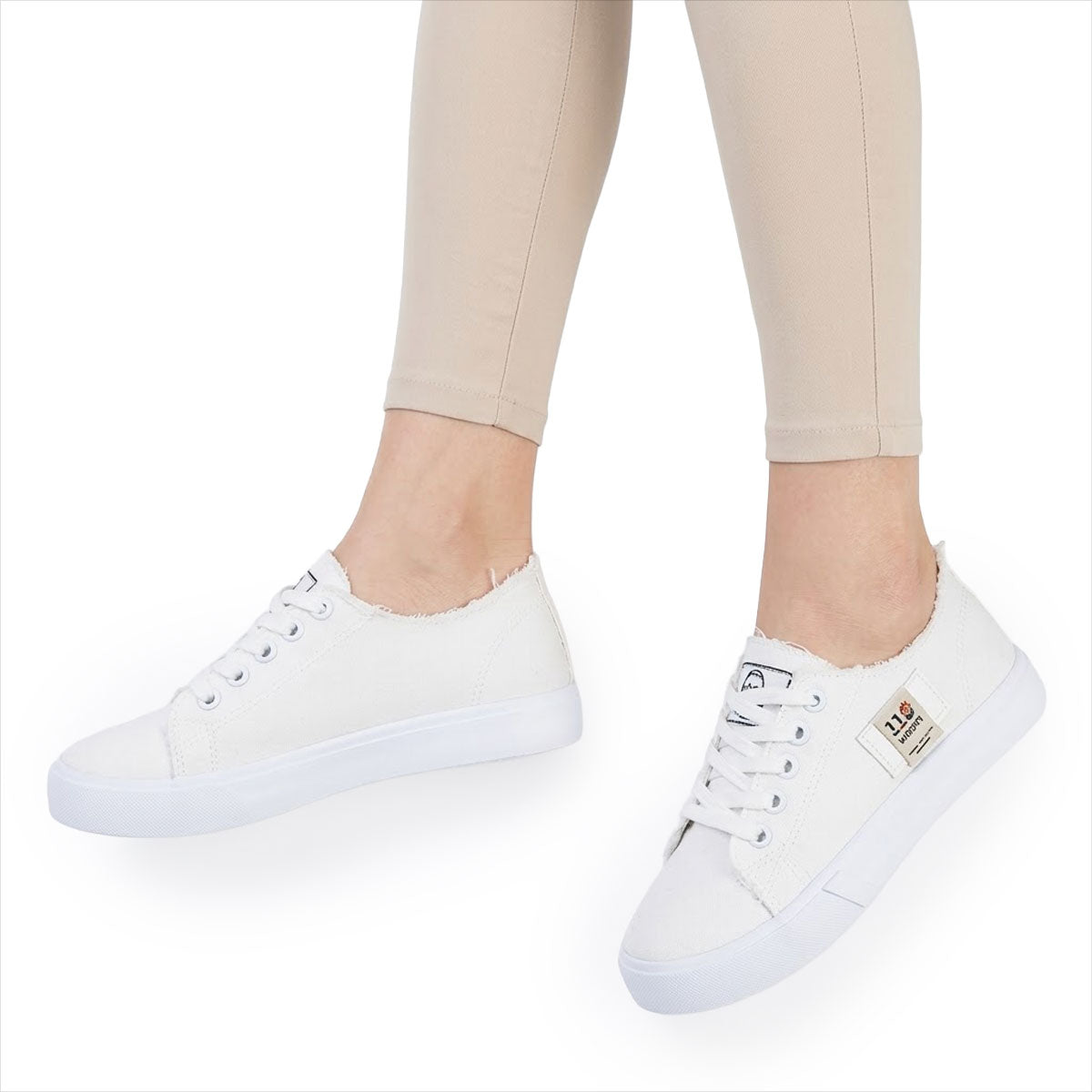 Women's Raw-Edge Denim-Style Trainers Corvine