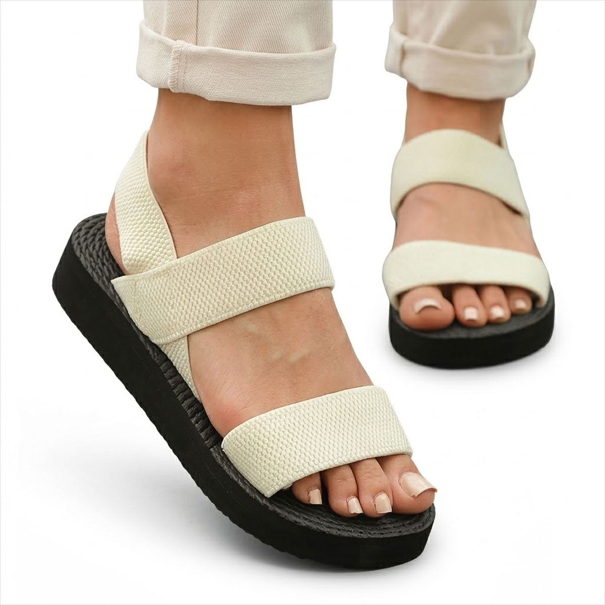 Women's Elastic Strap Platform Sandals Corvine