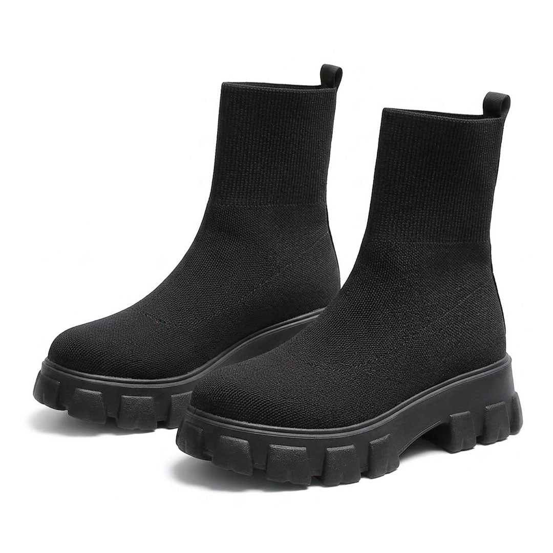 Women's Chunky Knit Stretch Sock Boots Corvine