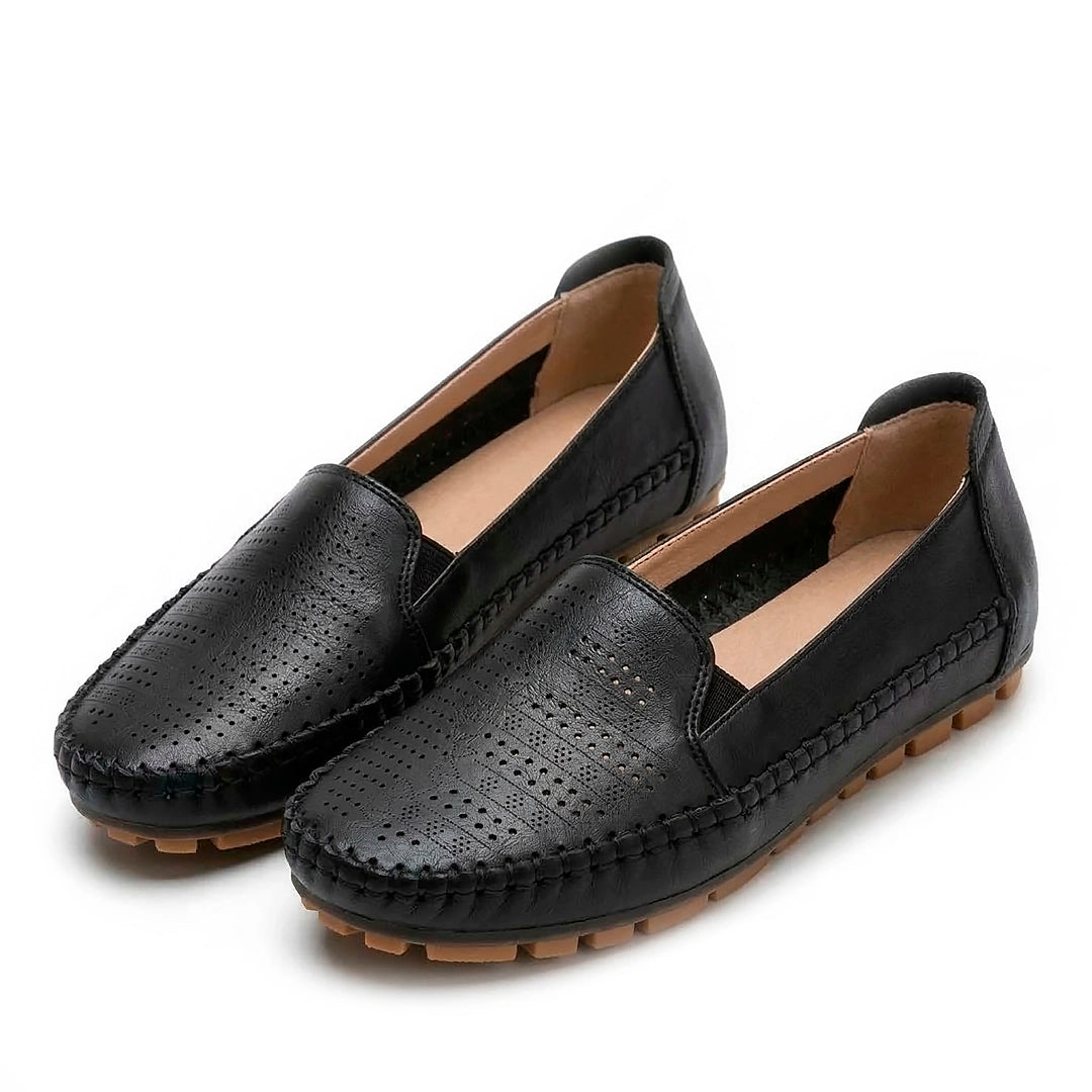 Women's Perforated Rhinestone Slip-On Loafers Corvine