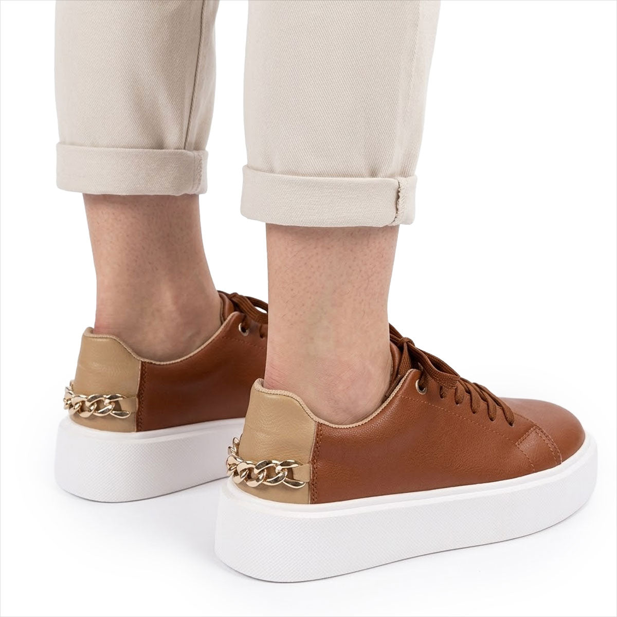 Women's Chain-Detail Platform Trainers Corvine