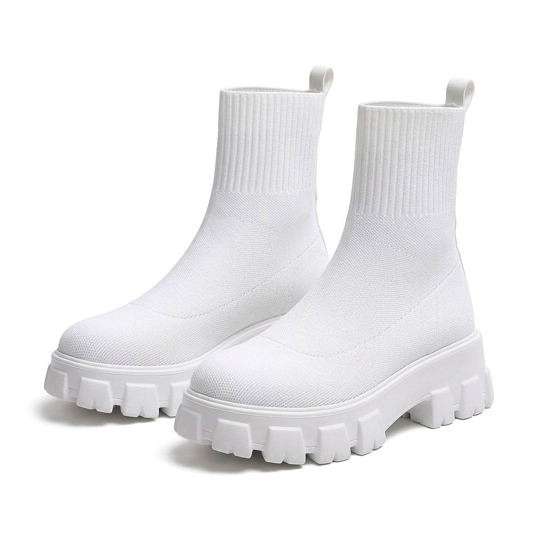 Women's Chunky Knit Stretch Sock Boots Corvine