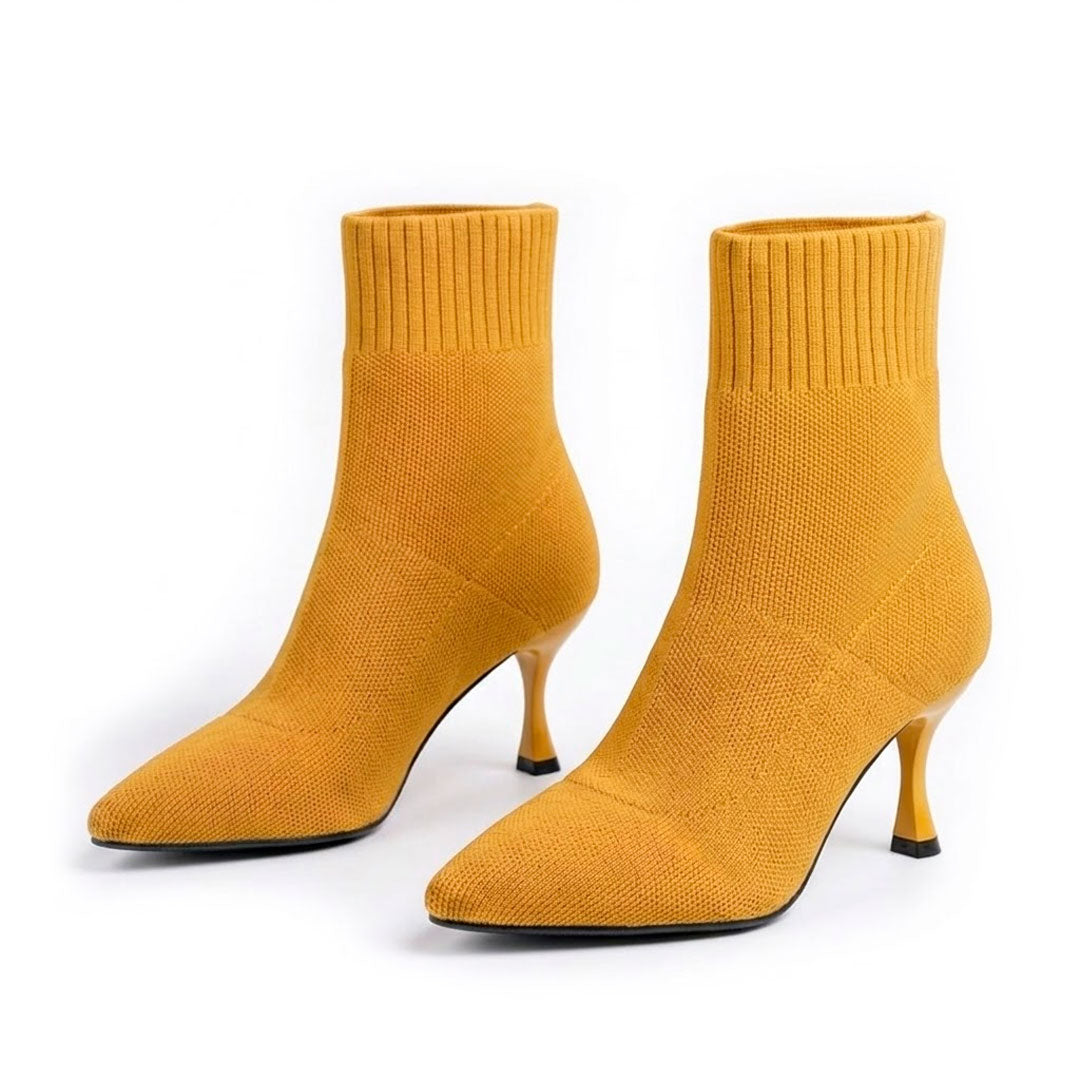 Women's Pointed-Toe Stretch Knit Sock Boots Corvine