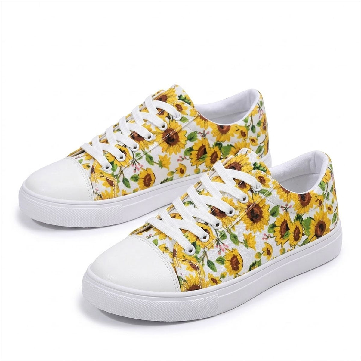 Women's Sunflower Print Canvas Trainers Corvine