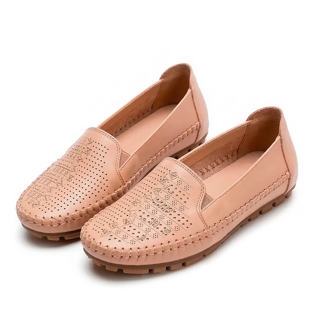 Women's Perforated Rhinestone Slip-On Loafers Corvine