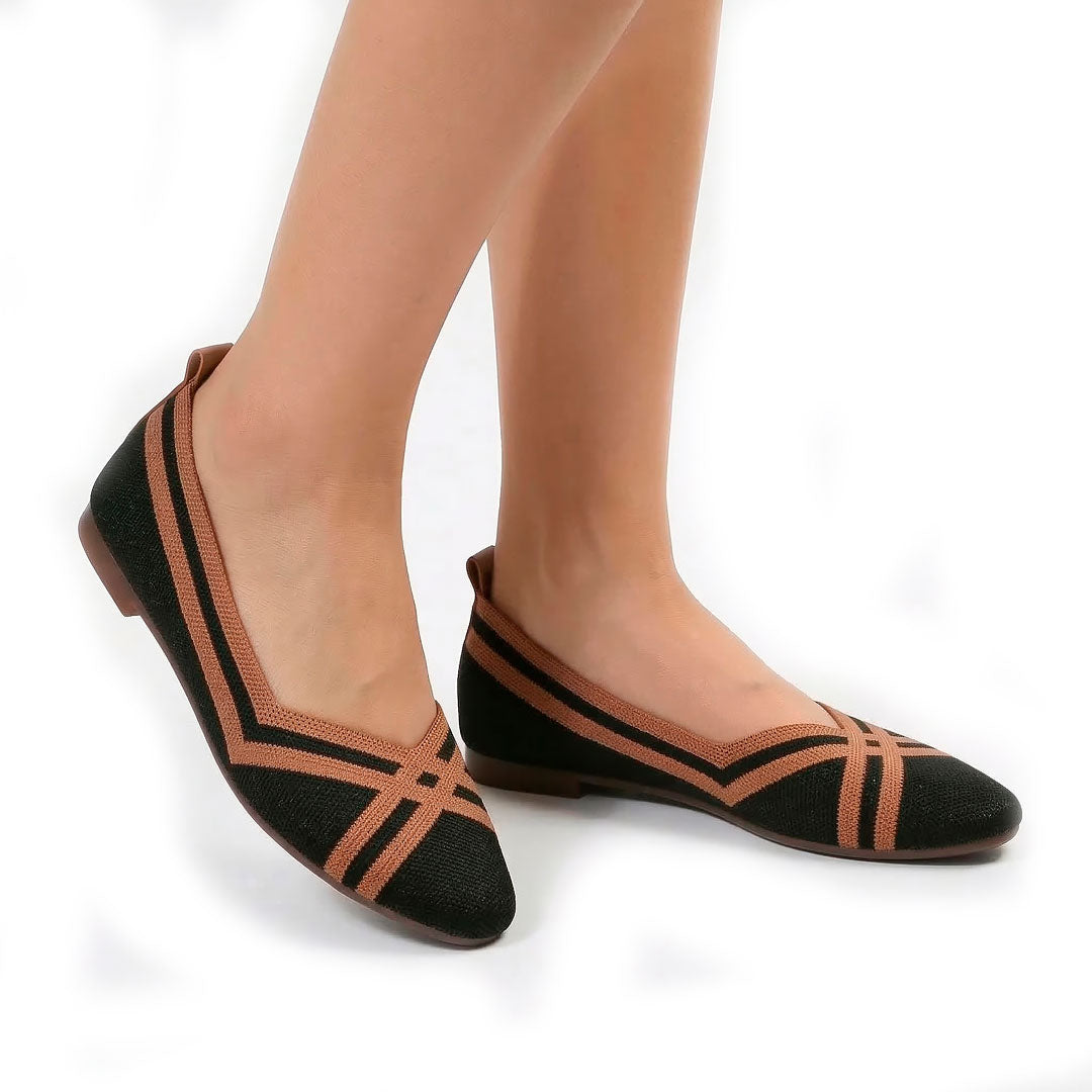 Women's Geometric Knit Flats Corvine