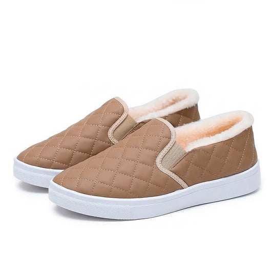 Women's Quilted Faux-Fur Lined Slip-On Trainers Corvine