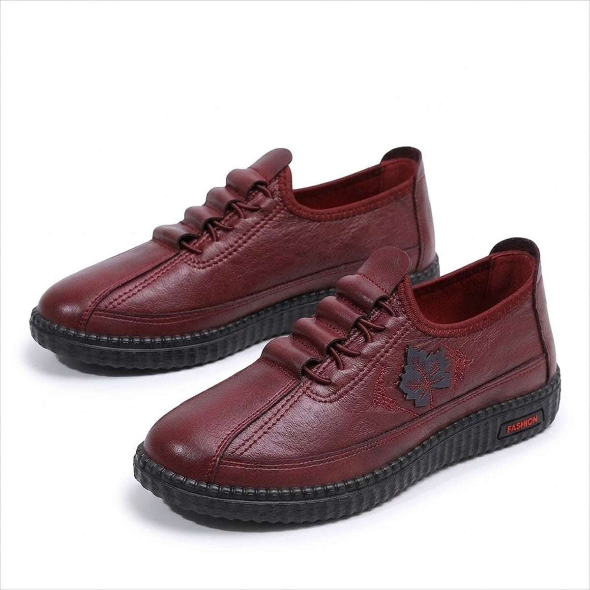 Women's Leaf-Motif Comfort Walking Shoes Corvine
