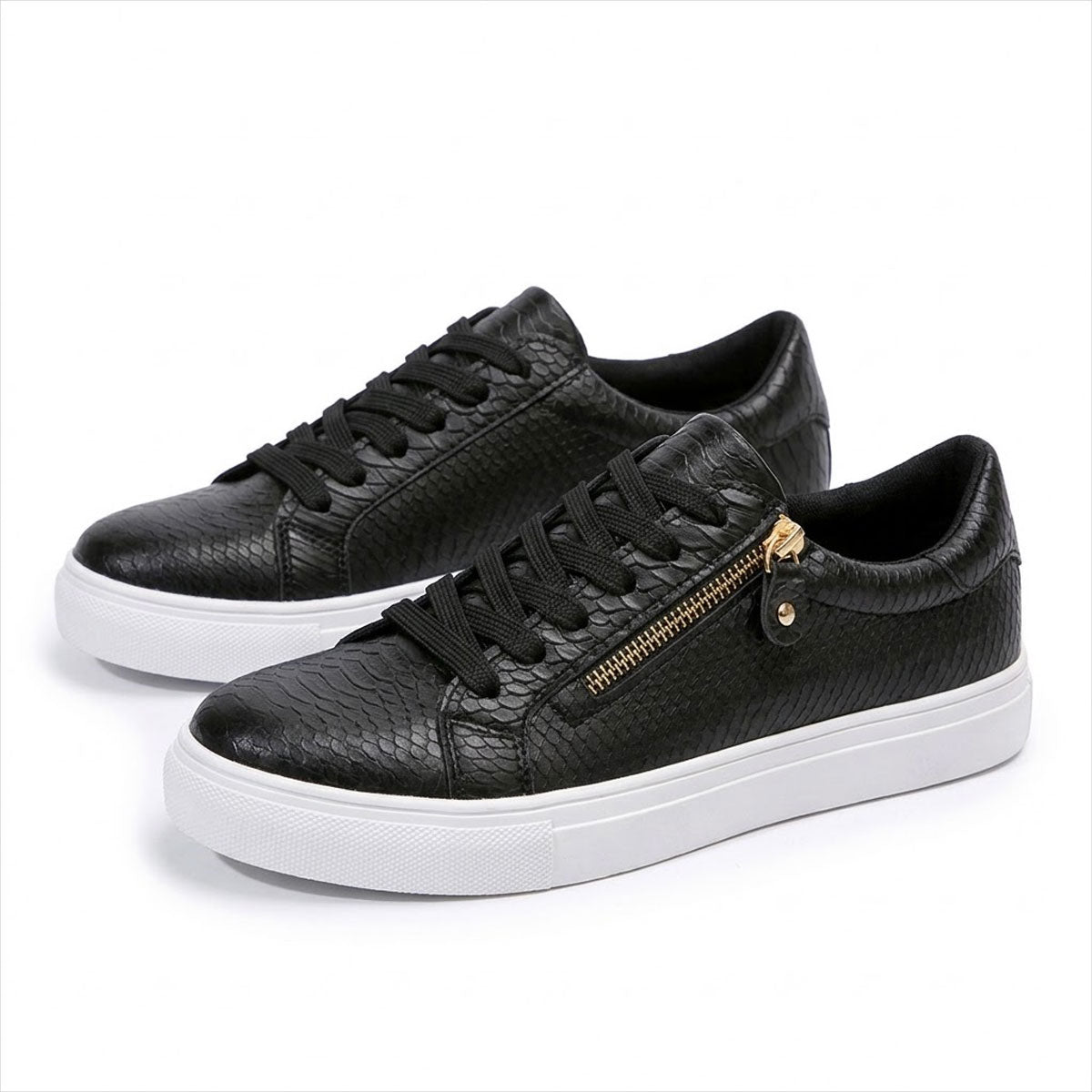 Women's Zip-Detail Textured Trainers Corvine