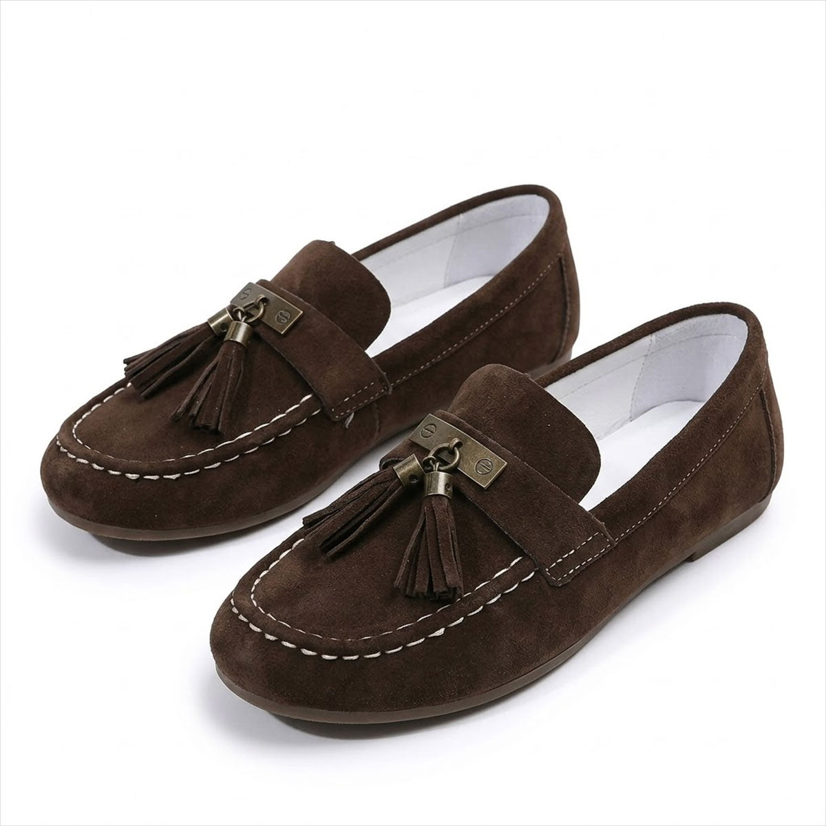 Women's Tassel Detail Suede-Look Loafers Corvine