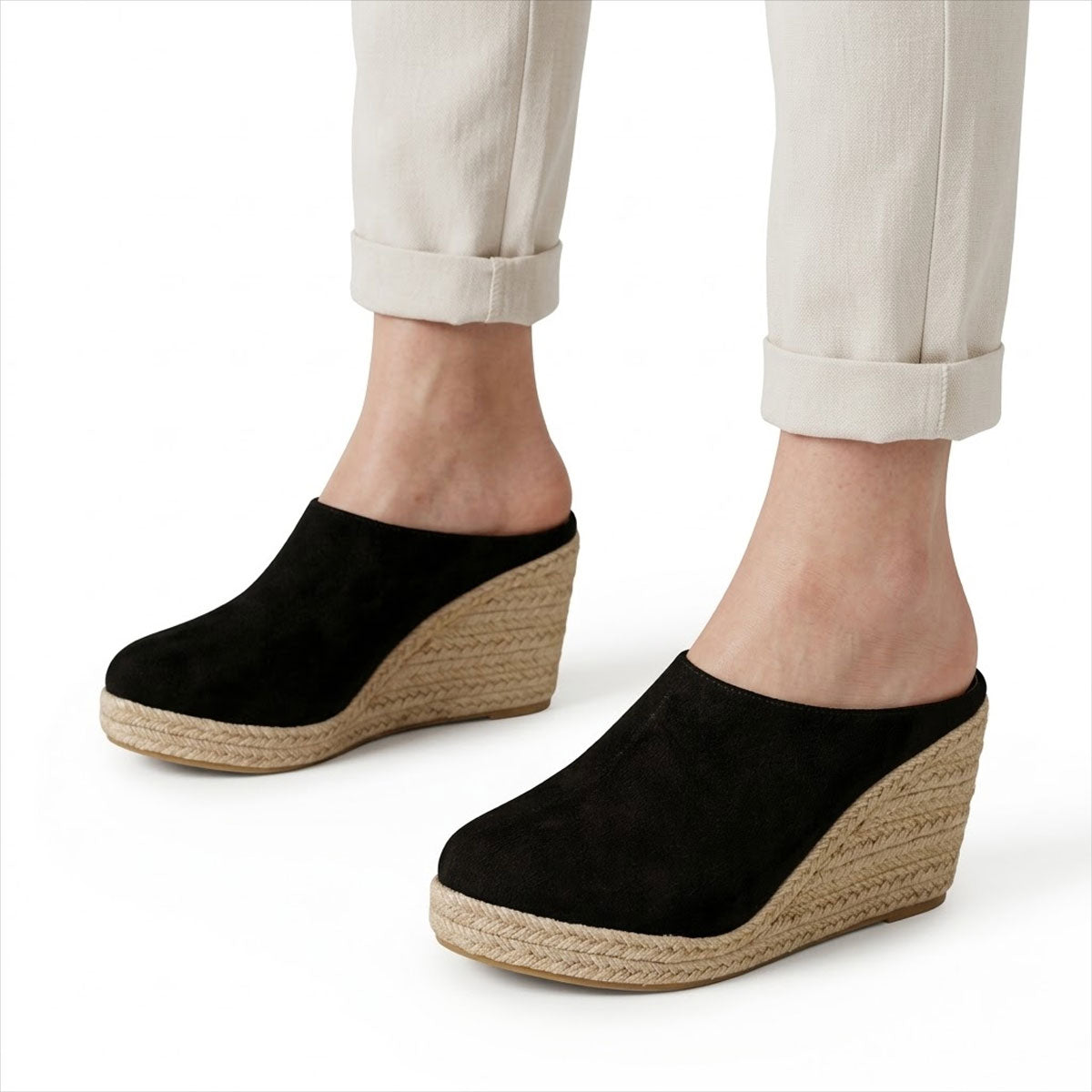Women's Closed-Toe Espadrille Wedge Mules Corvine
