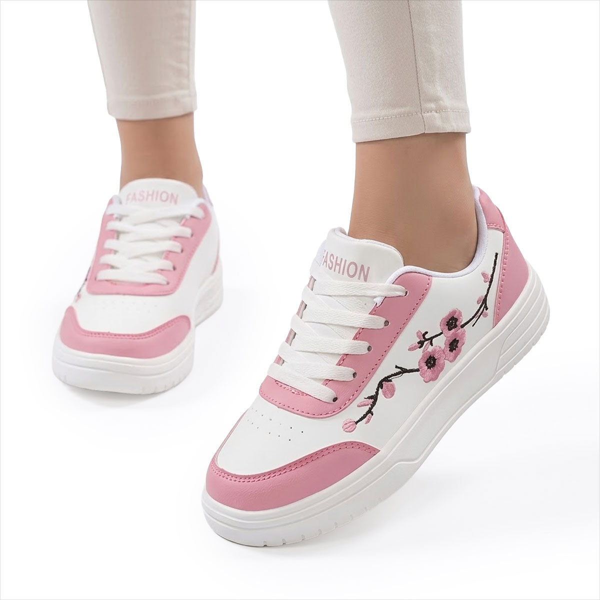 Women's Floral Embroidered Fashion Trainers Corvine
