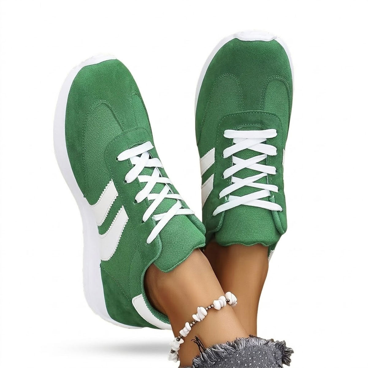 Women's Retro Striped Trainers Corvine