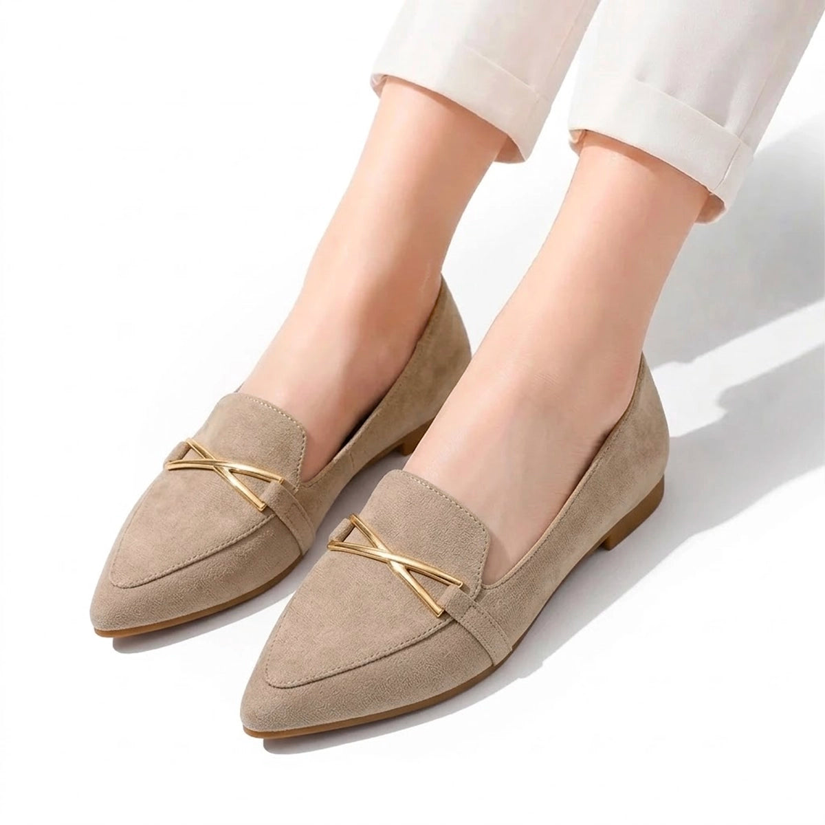 Women's Suede Pointed Flats Corvine