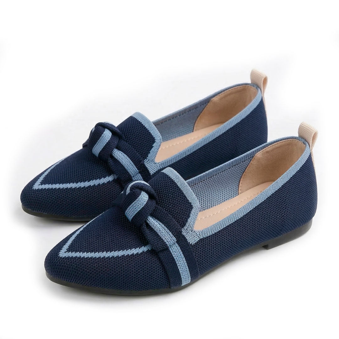 Women's Contrast Knit Pointed Flats Corvine