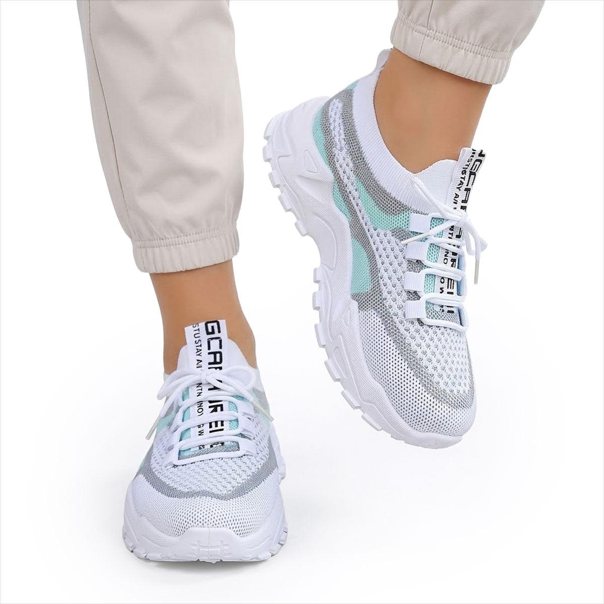 Women's Breathable Chunky Mesh Trainers Corvine