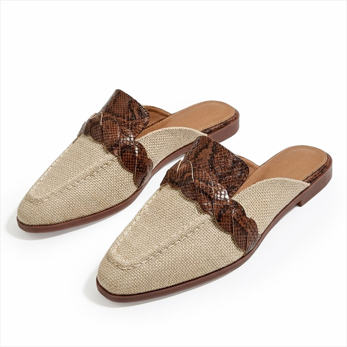 Women's Braided Strap Textured Mules Corvine