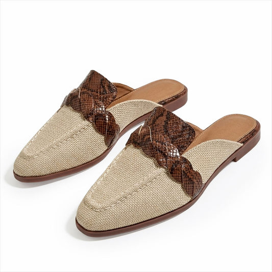 Women's Braided Strap Textured Mules Corvine