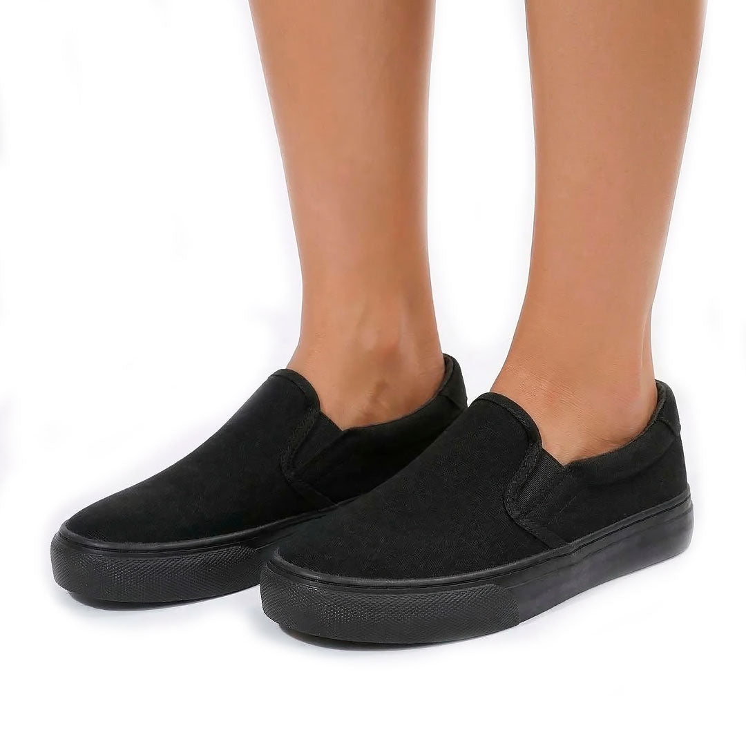 Women's Platform Canvas Slip-On Trainers Corvine