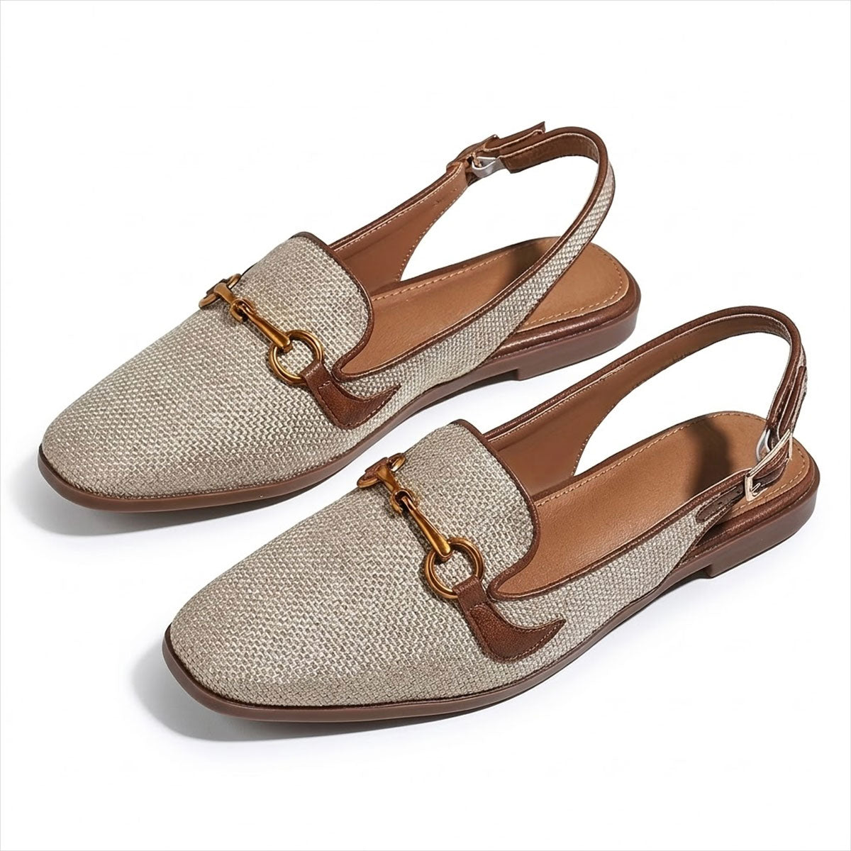 Women's Textured Slingback Horsebit Loafers Corvine