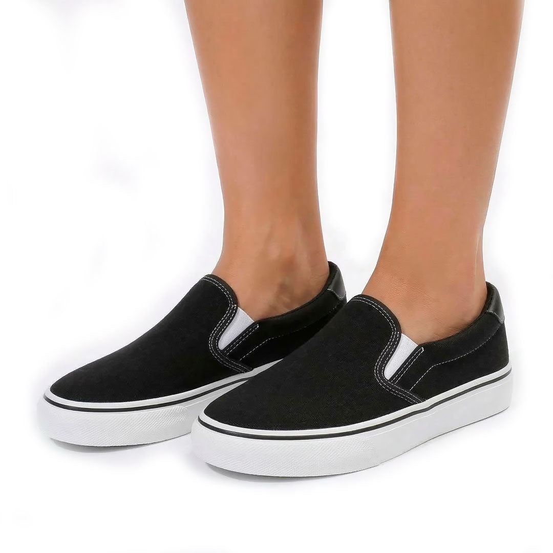 Women's Platform Canvas Slip-On Trainers Corvine