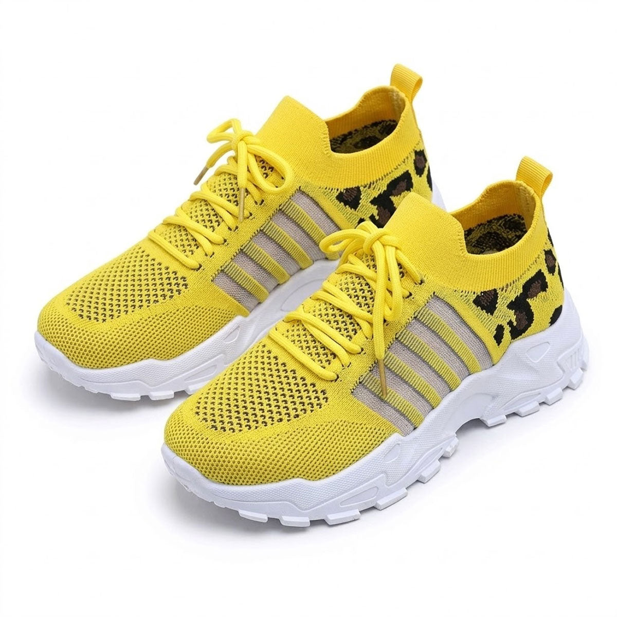 Women's Leopard-Accent Knit Trainers Corvine