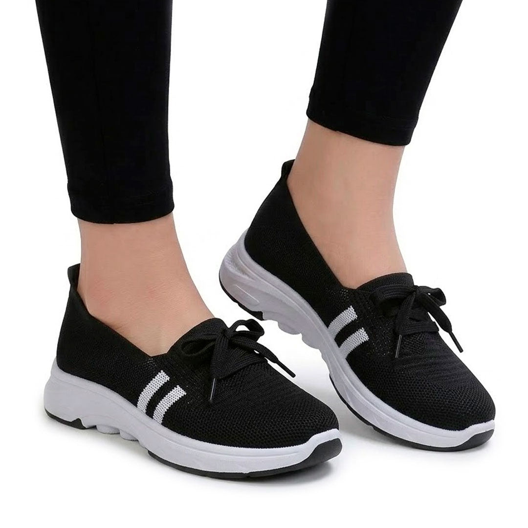 Women's Sporty Bow-Detail Knit Trainers Corvine