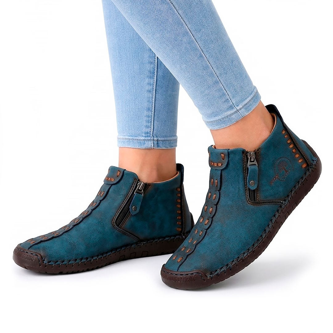 Women's Side-Zip Leather-Style Ankle Loafers Corvine