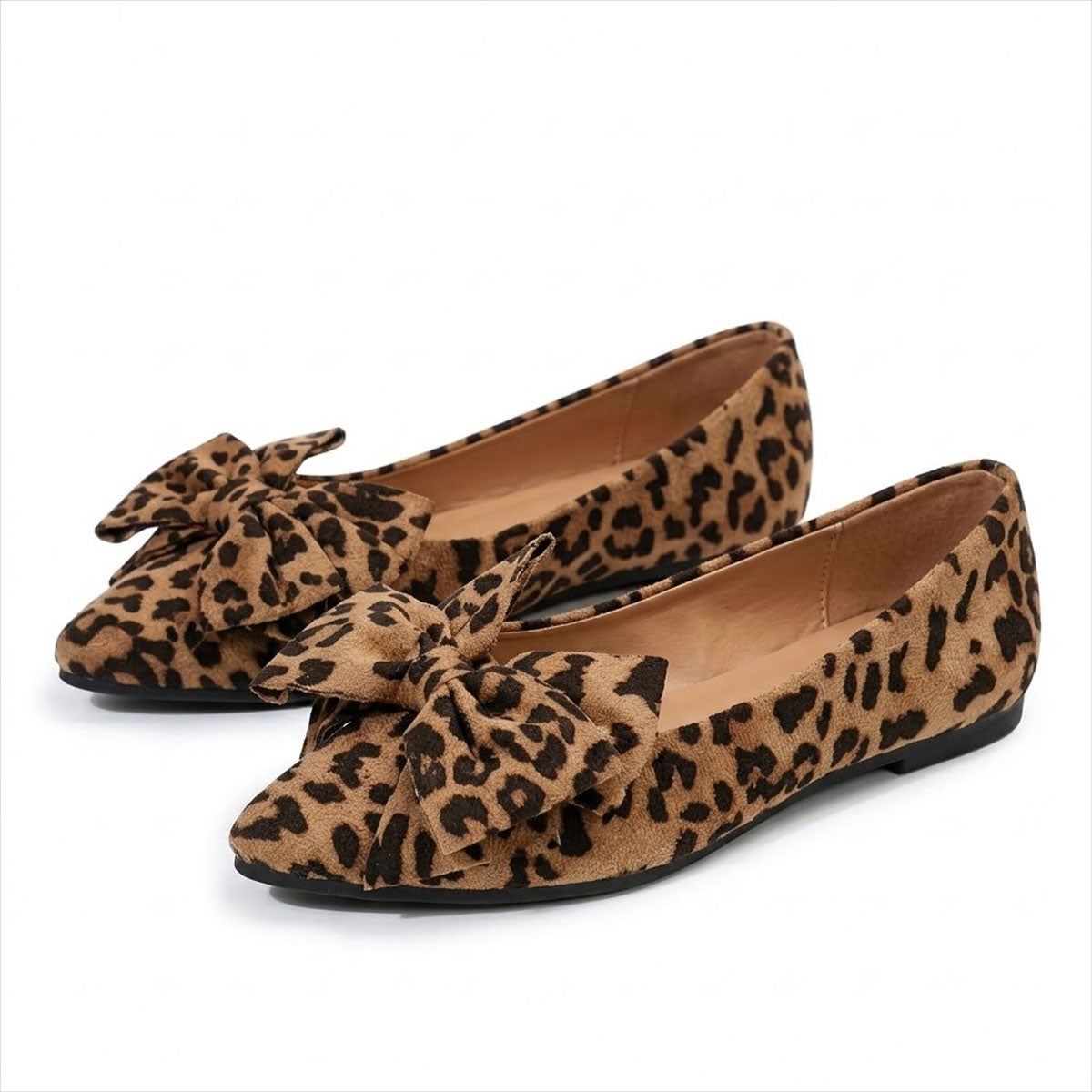 Women's Patterned Bow-Detail Pointed Flats Corvine