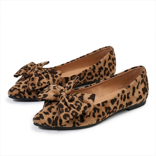Women's Patterned Bow-Detail Pointed Flats Corvine