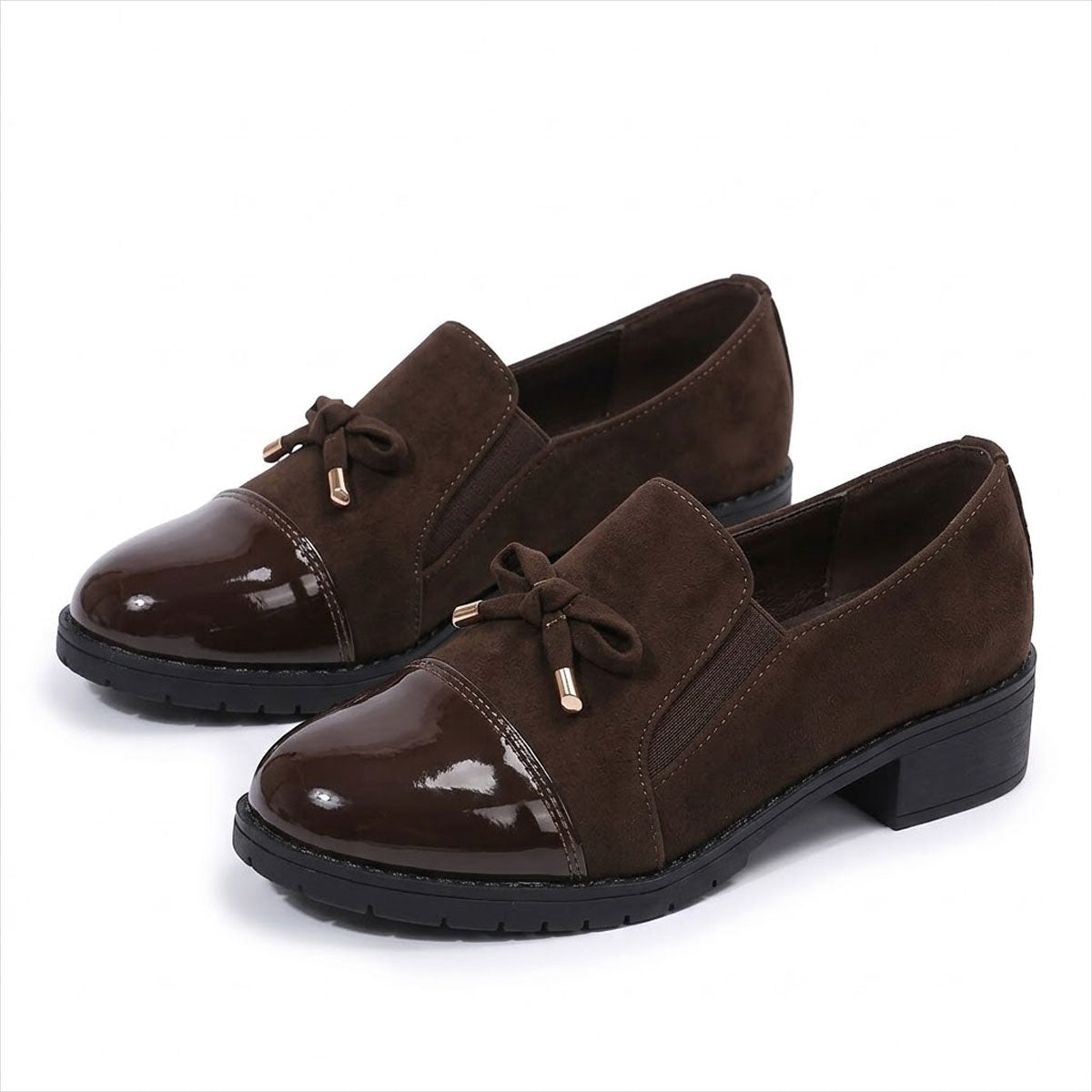 Women's Patent-Toe Bow Loafers Corvine