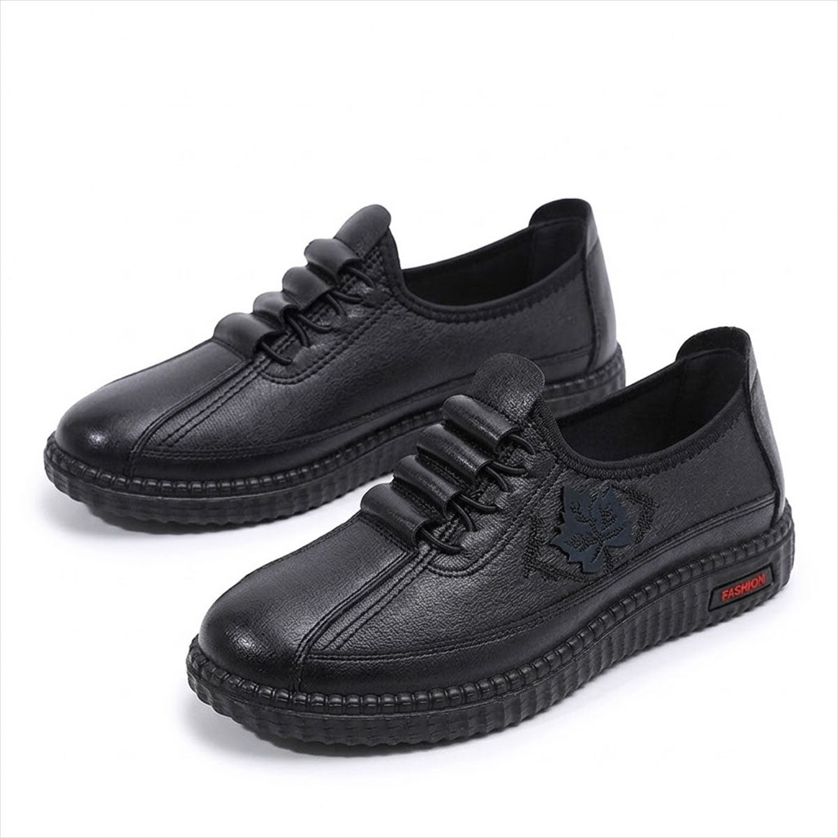 Women's Leaf-Motif Comfort Walking Shoes Corvine