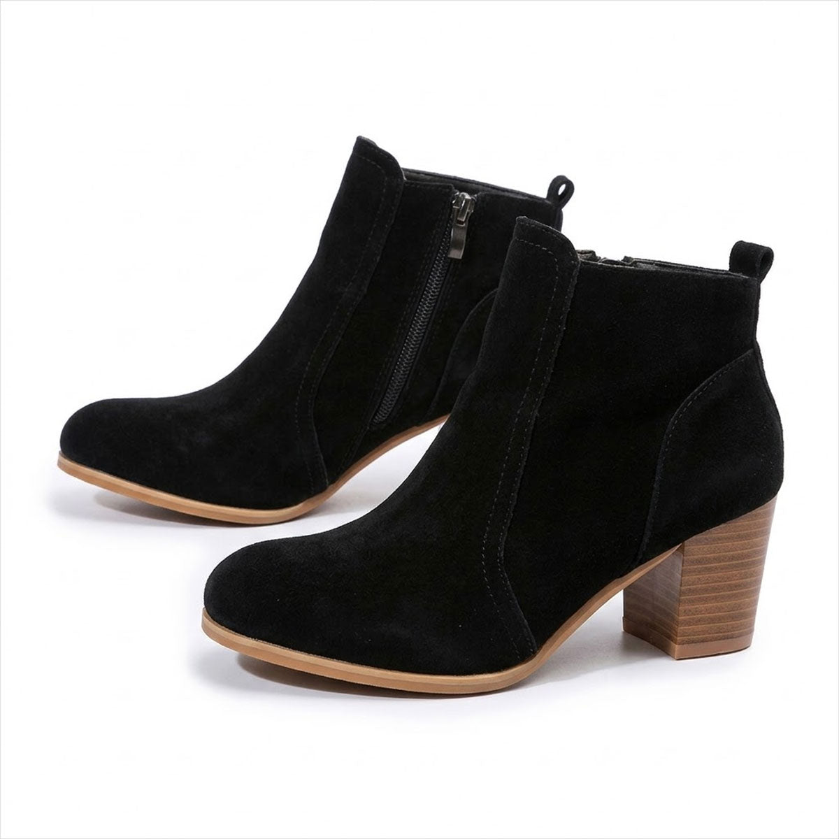 Women's Block-Heel Suede-Look Ankle Boots Corvine