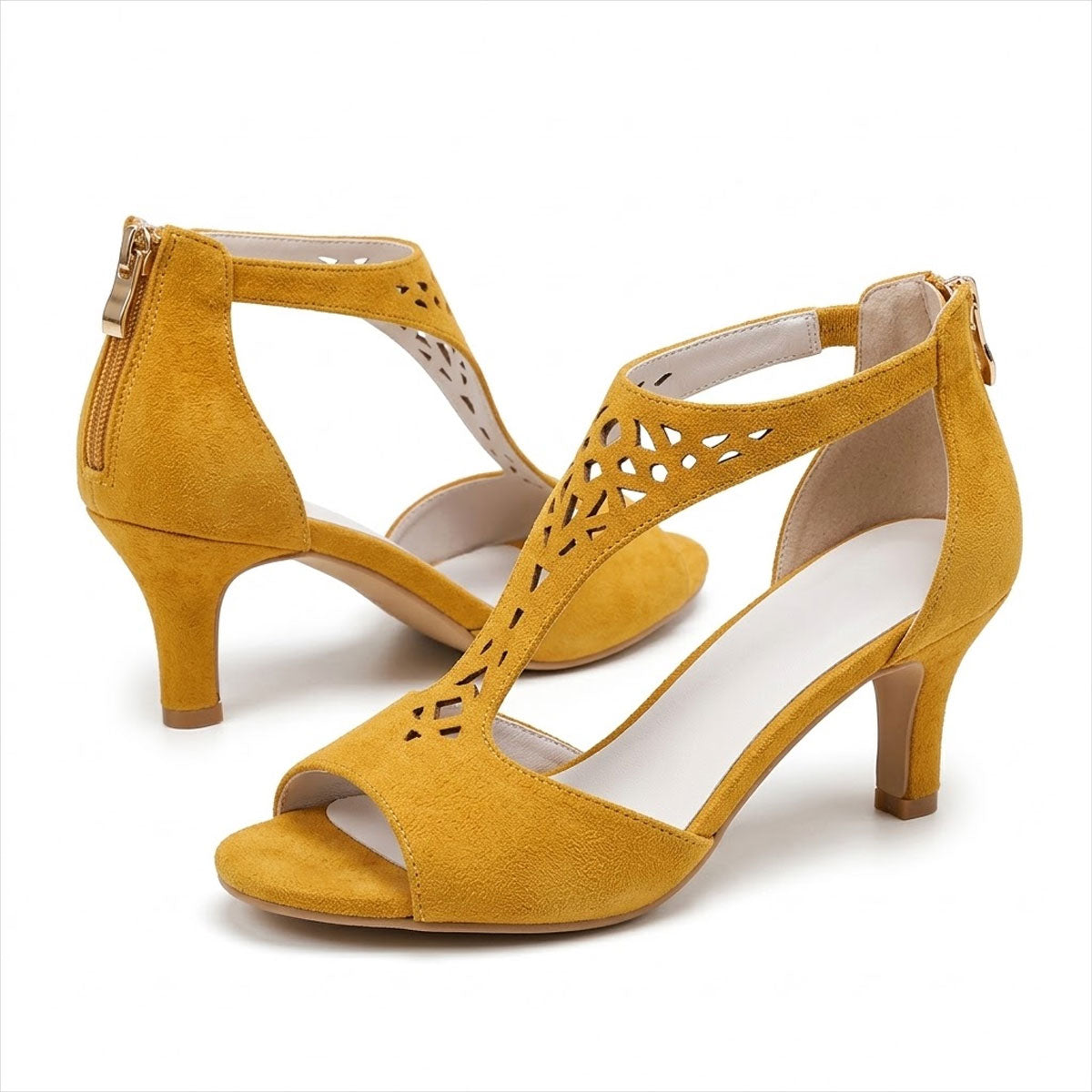 Women's Suede-Look Kitten Heel Sandals Corvine