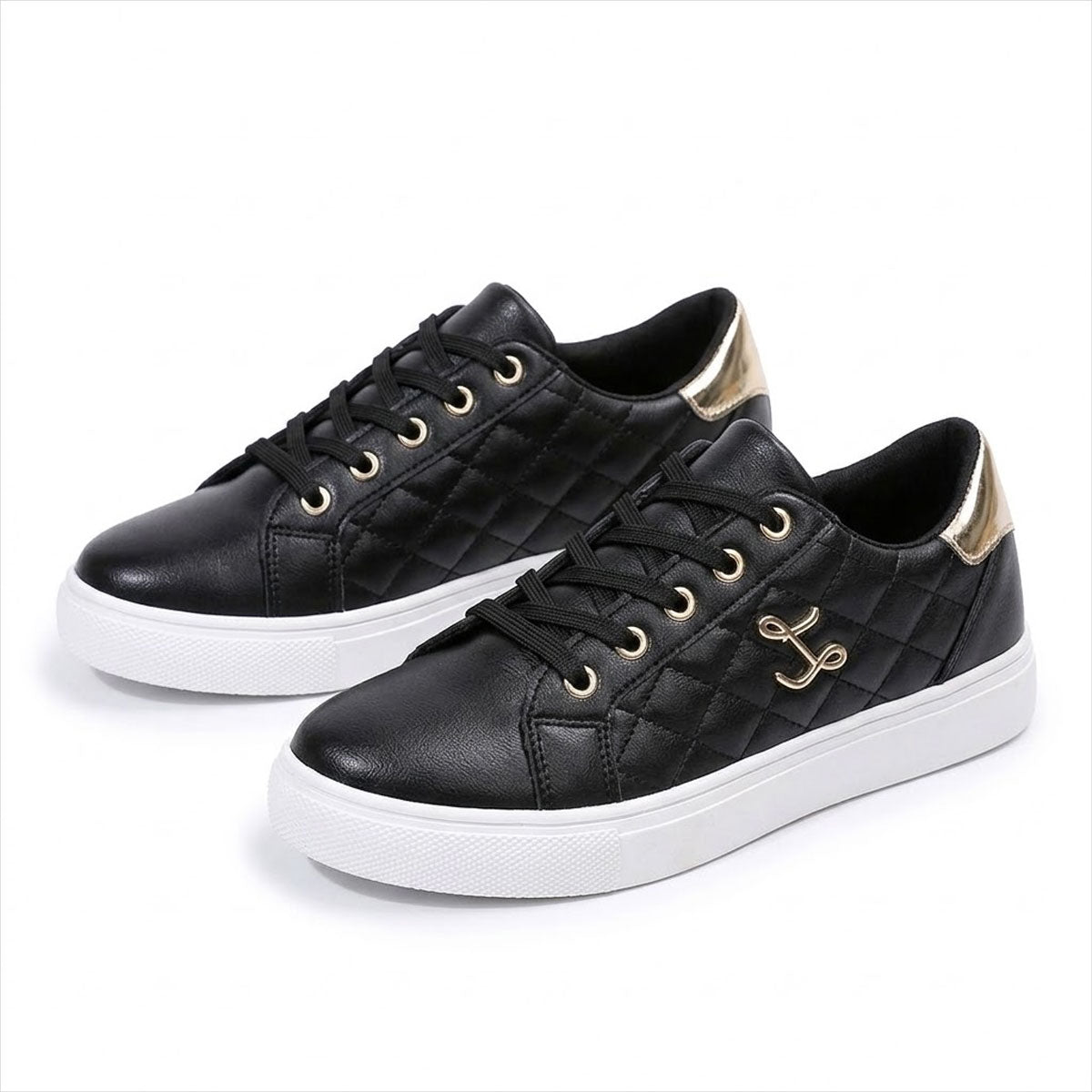 Women's Quilted Metallic-Accent Trainers Corvine