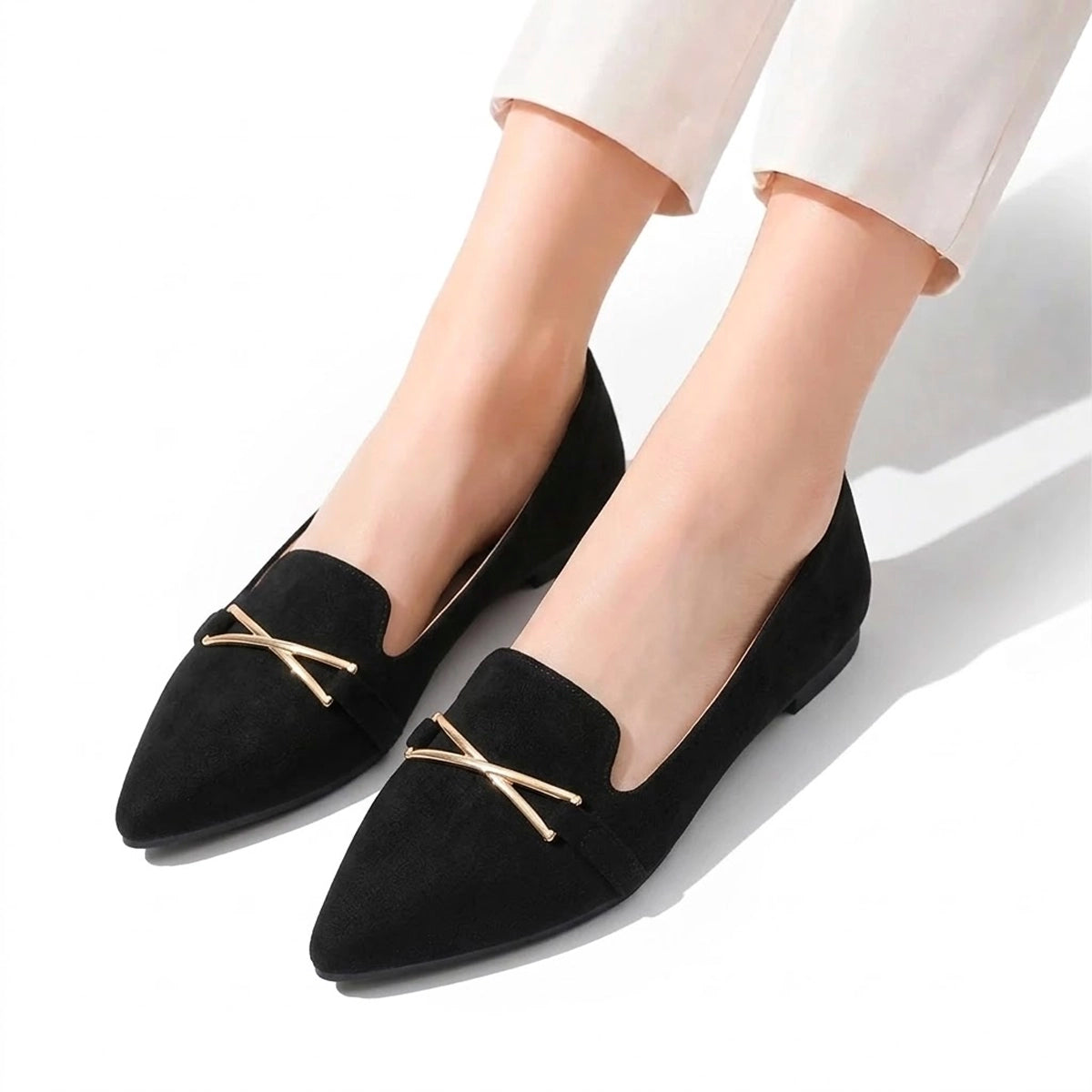 Women's Suede Pointed Flats Corvine