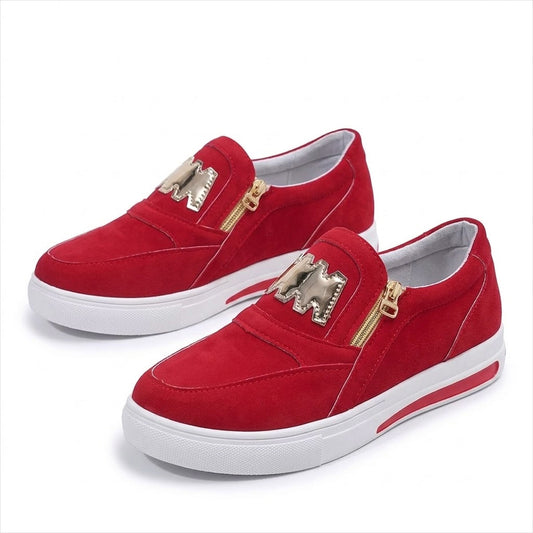 Women's Zipper-Detail Suede-Look Fashion Trainers Corvine