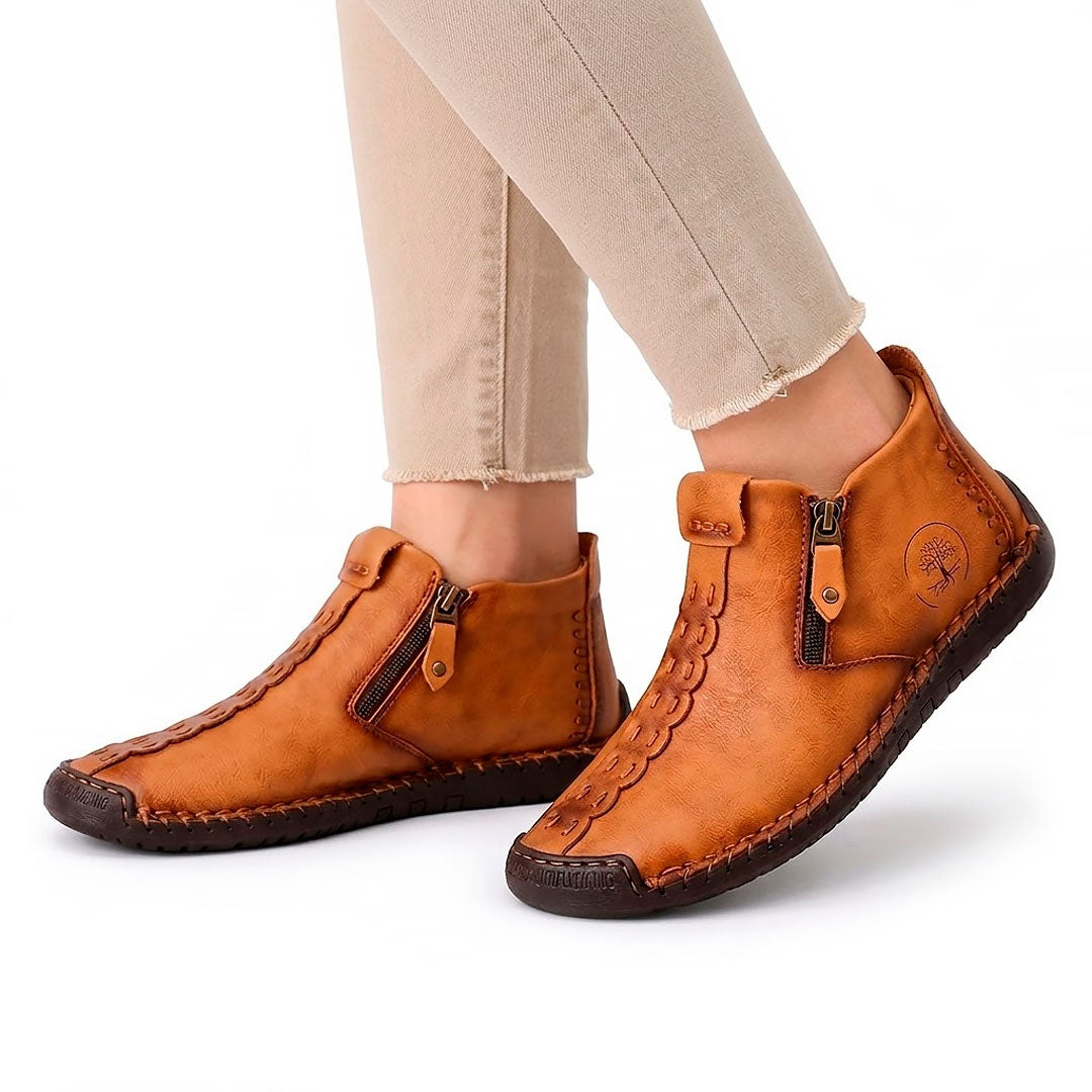 Women's Side-Zip Leather-Style Ankle Loafers Corvine
