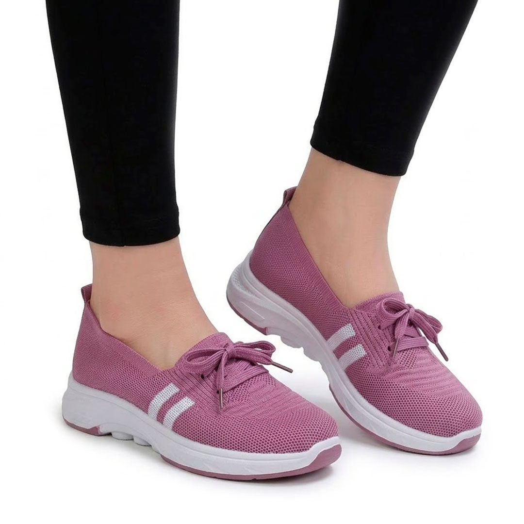 Women's Sporty Bow-Detail Knit Trainers Corvine