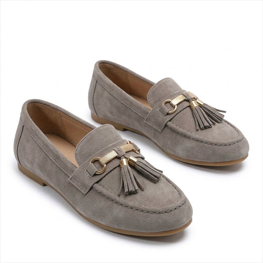 Women's Tassel Detail Suede-Look Loafers Corvine