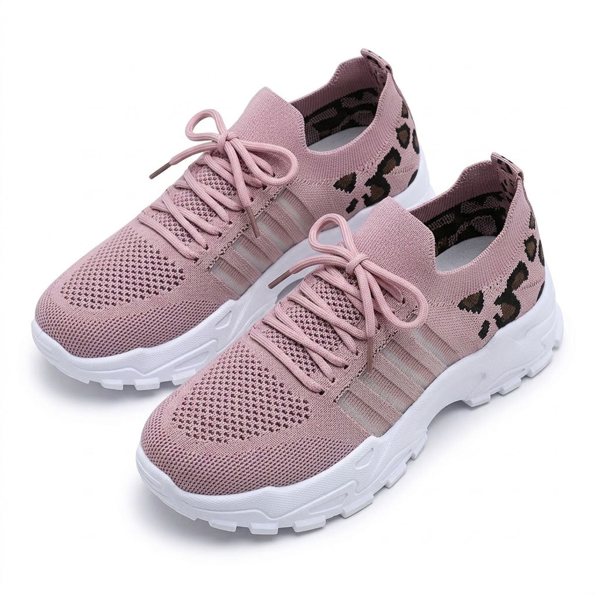 Women's Leopard-Accent Knit Trainers Corvine