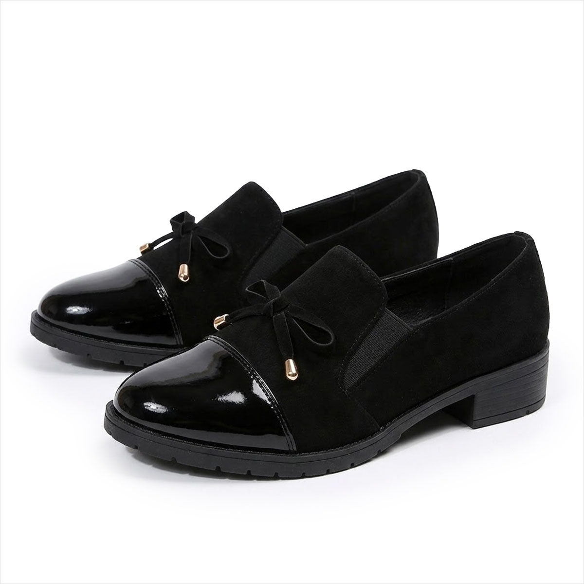 Women's Patent-Toe Bow Loafers Corvine